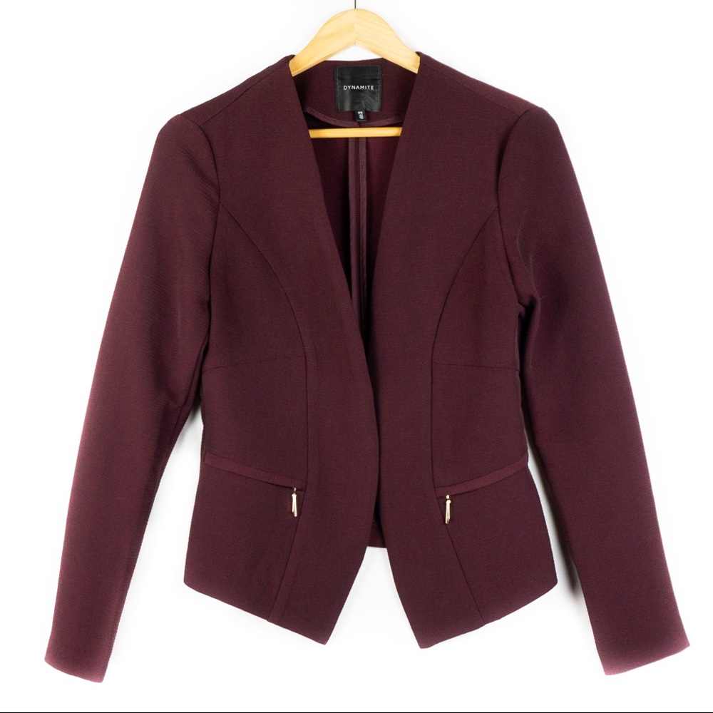 Dynamite Women's Plum Open-Front Blazer